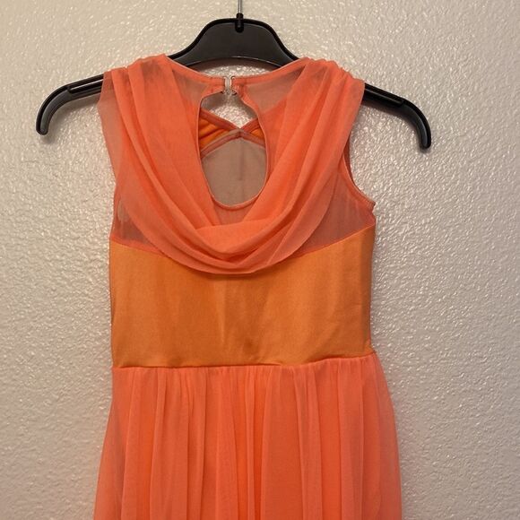 Weissman Dance costume coral orange rhinestone appliqué Take Me Home 12997 IC - Picture 7 of 11